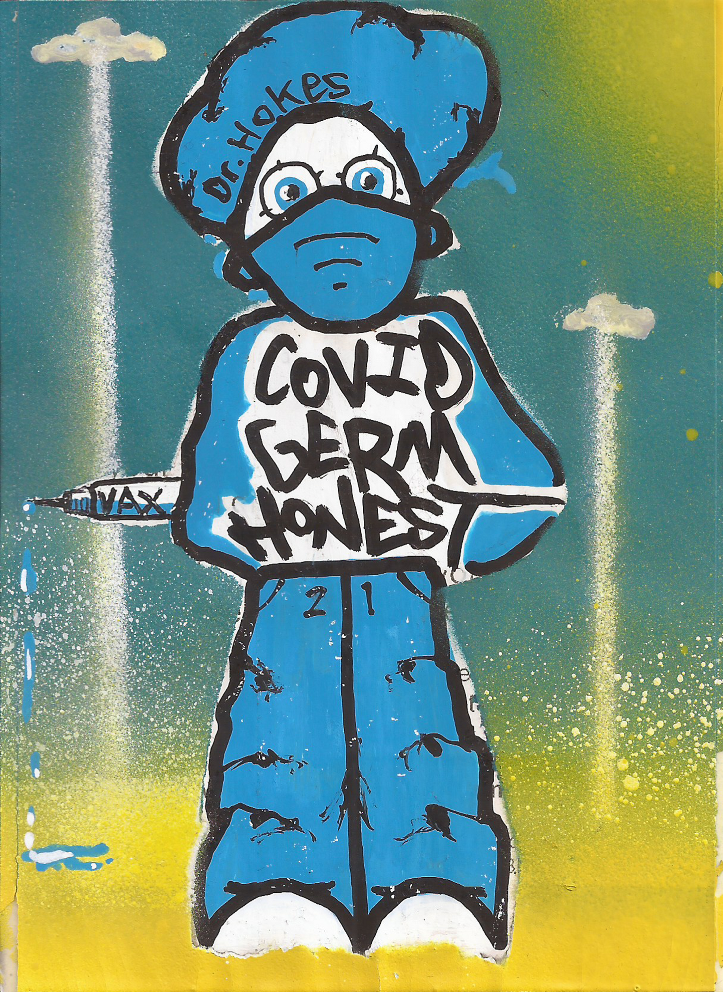 Covid Germ Honest Beach Character Sticker